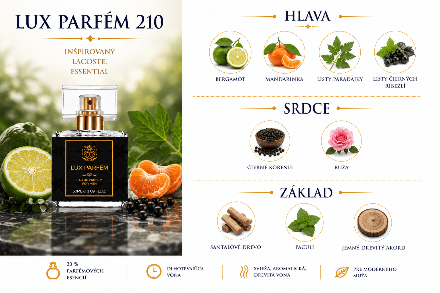 Lux Parfém 210 – Inšpirovaný Lacoste: Essential
